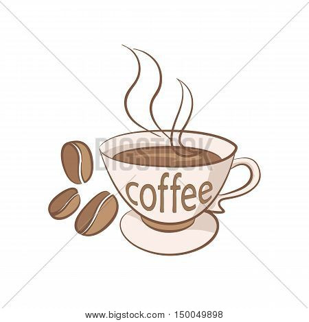 A cup of organic coffee on a white background illustration