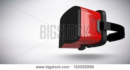 Red virtual reality simulator against grey background