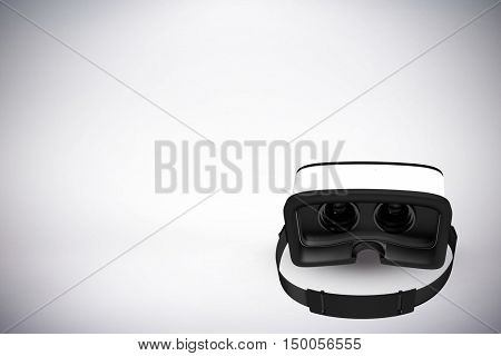 White virtual reality headset against white background against grey background