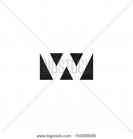 Letter W logo app icon mockup black and white geometric triangles typography emblem wave shape