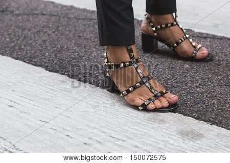 Detail Of Shoes At Milan Fashion Week