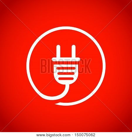 Plug vector icon stock vector illustration flat design