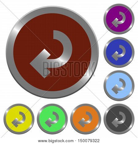Set of color glossy coin-like return arrow buttons