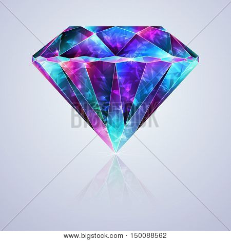 Bright Blue Purple Glossy Crystal Jewelry Zirconium Gemstone