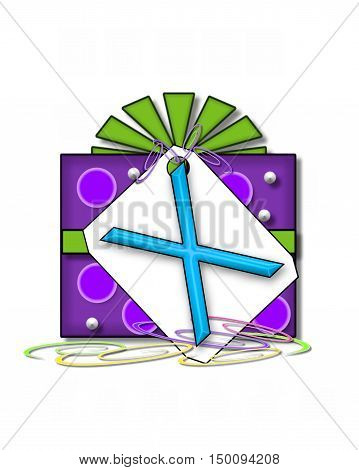 Alphabet Gift Wrapped X