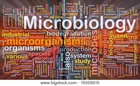 Koncepcja projekt ilustracji mikrobiologia nauka mikroorganizmów świecące światła