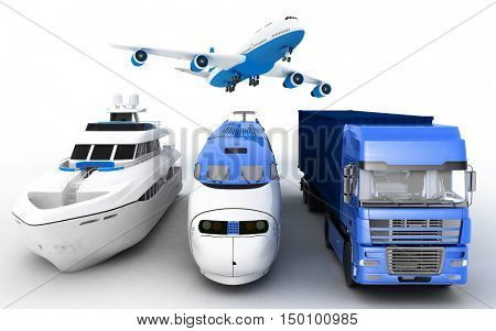 Transport. 3d render illustration