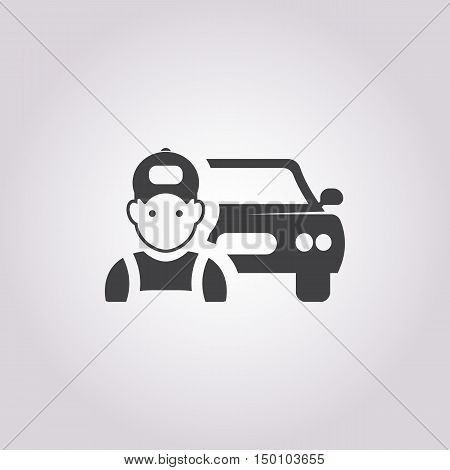 car mechanic icon on white background for web