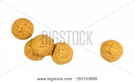 Five Scattered Ginger Nuts Seen From Above