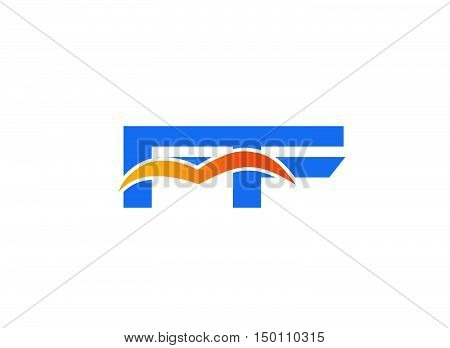 FF initial company logo design vector template