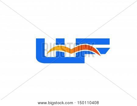 WF Logo. Vector Graphic Branding Letter Element