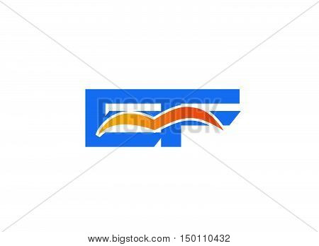 FF Logo. Vector Graphic Branding Letter Element