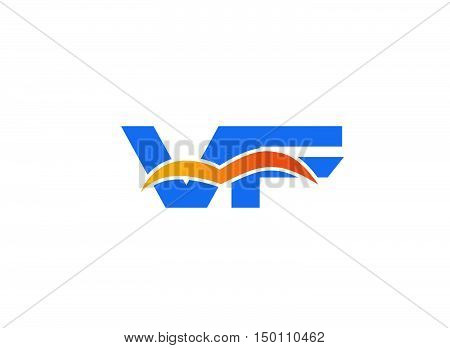 VF Logo. Vector Graphic Branding Letter Element