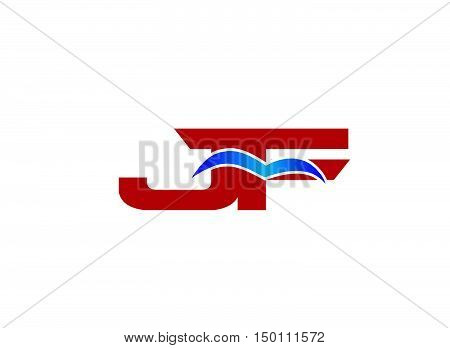 JF Logo. Vector Graphic Branding Letter Element