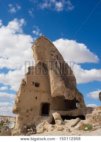 GOREME NEVSEHIR TURKEY- SEPTEMBER 16 2016: Cappadocia historical region of Turkey. Located among the 