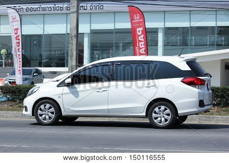 CHIANGMAI, THAILAND -FEBRUARY 29 2016: Private Honda Mobilio van. Photo at road no.121 about 8 km from downtown Chiangmai, thailand.