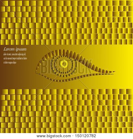Design  yellow background and logo
Abstract Projects , author  seeing eye with the effect of 2D parallel symmetrically text shadow eps10 vector illustration gray brown square rectangle pattern Stock