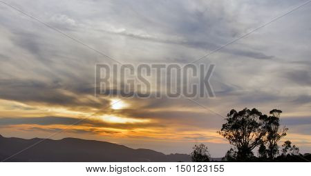 Sunset over Sweeney Ridge, Golden Gate National Recreation Area, California, USA