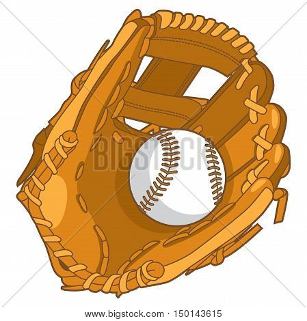 Beautiful Baseball Glove With Baseball In White Background