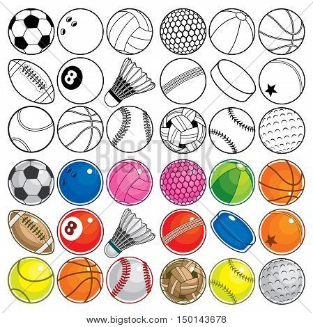Black & White and Colorful Sport Balls
