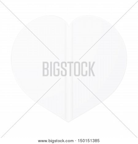 Heart shaped tablet. Isolated on white vector illustration.