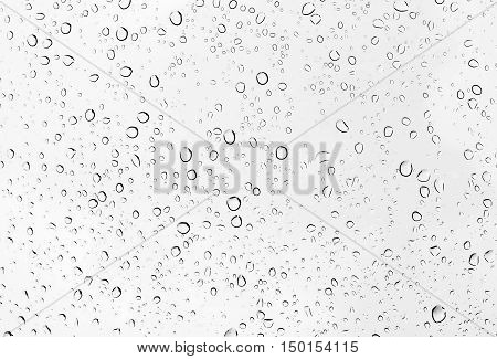 Water drops or raindrop on glass of car.