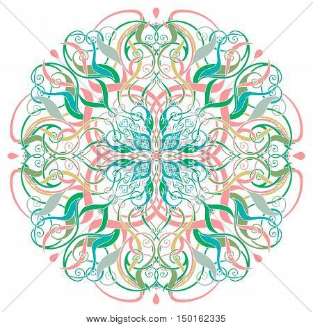 decorative floral pattern on the white background