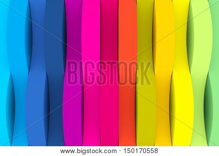 wave line abstract colorful background 3d illustration