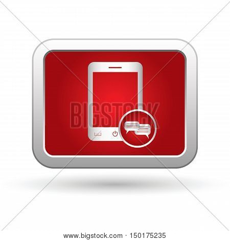 Phone icon with chat menu. Vector illustration