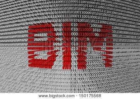 BIM is represented as a binary code 3d illustration