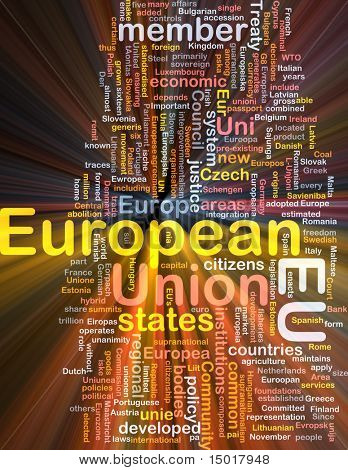 Im Software-Paket Word Wolke Konzept Abbildung der EU Europäische Union