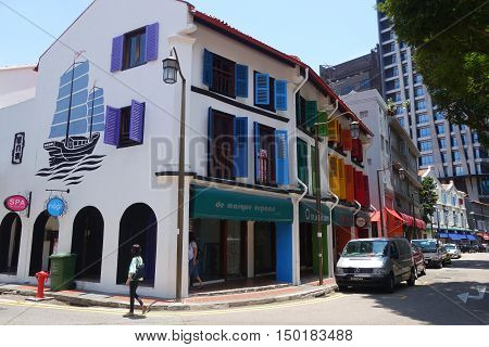 Street View Of Amoy Street In Singapore