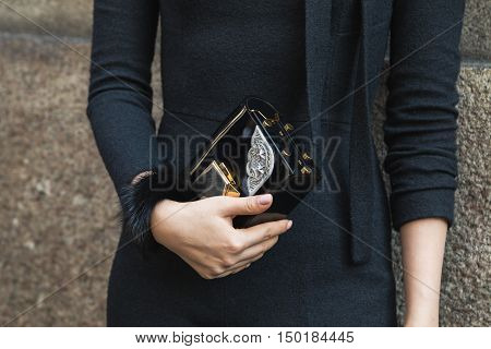 Ddetail Of Bag During Milan Fashion Week