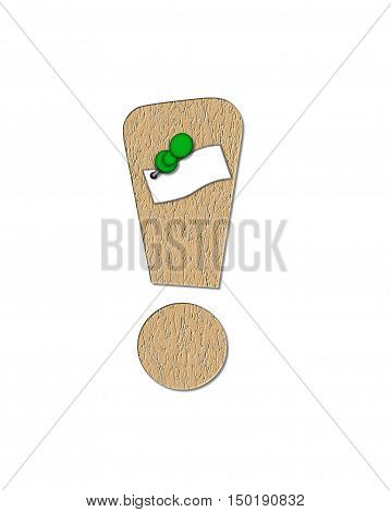 Alphabet Cork Board Exclamation
