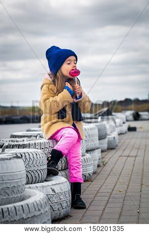 Beautiful Stylish Little Girl With Glasses