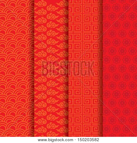 Traditional Chinese pattern and background pack set