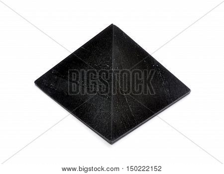 Detail view of a mineral - Shungites pyramid
