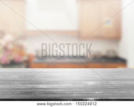 3d rendering closeup top wood with Blur Background