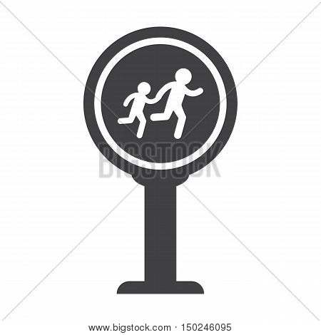Crosswalk black simple icon on white background for web design