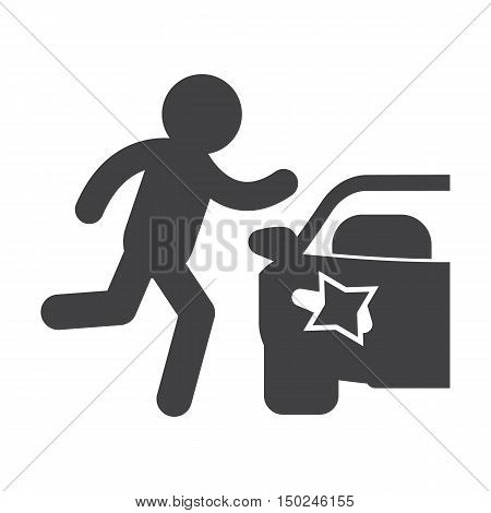 Crosswalk black simple icon on white background for web design