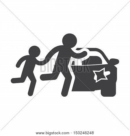 Crosswalk black simple icon on white background for web design