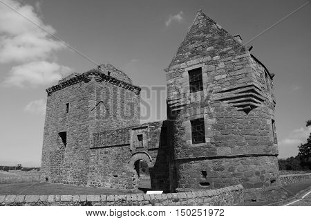 An exterior view of the ruins of Burleigh castle