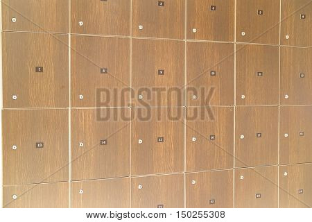 The image of lockers in a cloak-room
