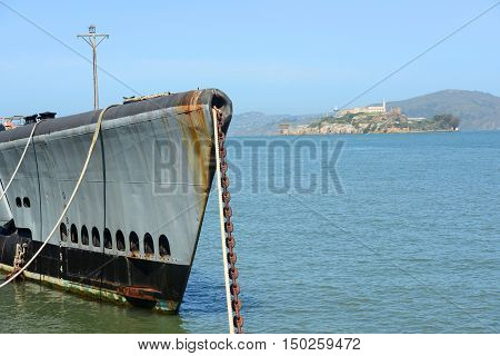 USS Pampanito (SS-383) is a World War II submarine, located at San Francisco Maritime National Park in Fisherman's Wharf, San Francisco, California, USA.