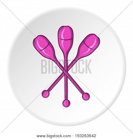 Devil sticks icon in cartoon style isolated on white circle background. Entertainment symbol vector illustration