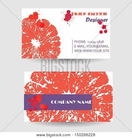 Orange Watercolor Abstract Business Background - Vector Design for Business Cards
