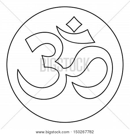 Om sign icon in outline style on a white background vector illustration