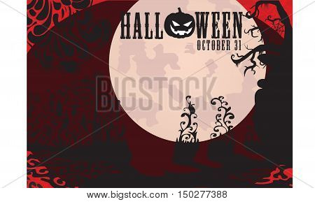 Best Halloween night party  invitation vector background