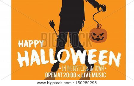 Best Halloween night party  invitation vector background