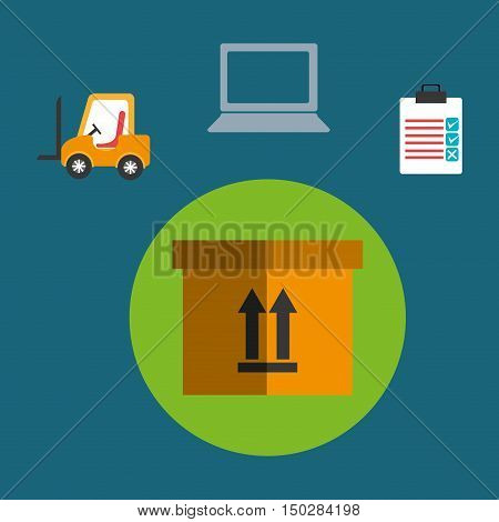 carton box with fast delivery icon set. volorful design. vector illustration